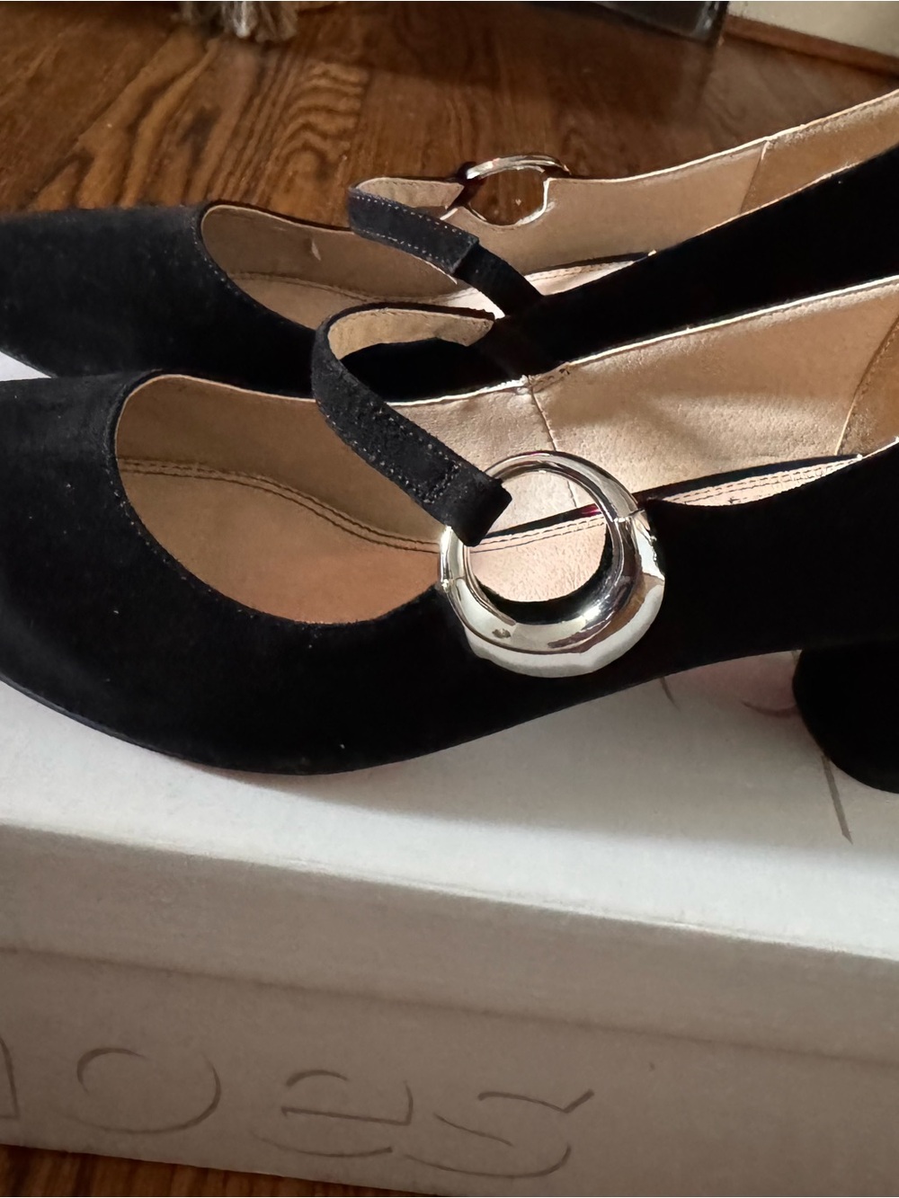 Black Suede Pointed-Toe Mary Jane heel - Picture 11 of 11